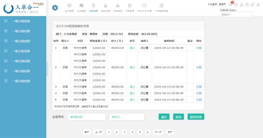 简洁的企业财务系统cms后台管理模板源码_网站后台模板插图