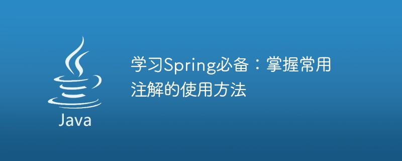 重要的Spring学习内容：了解常用注解的使用指南插图
